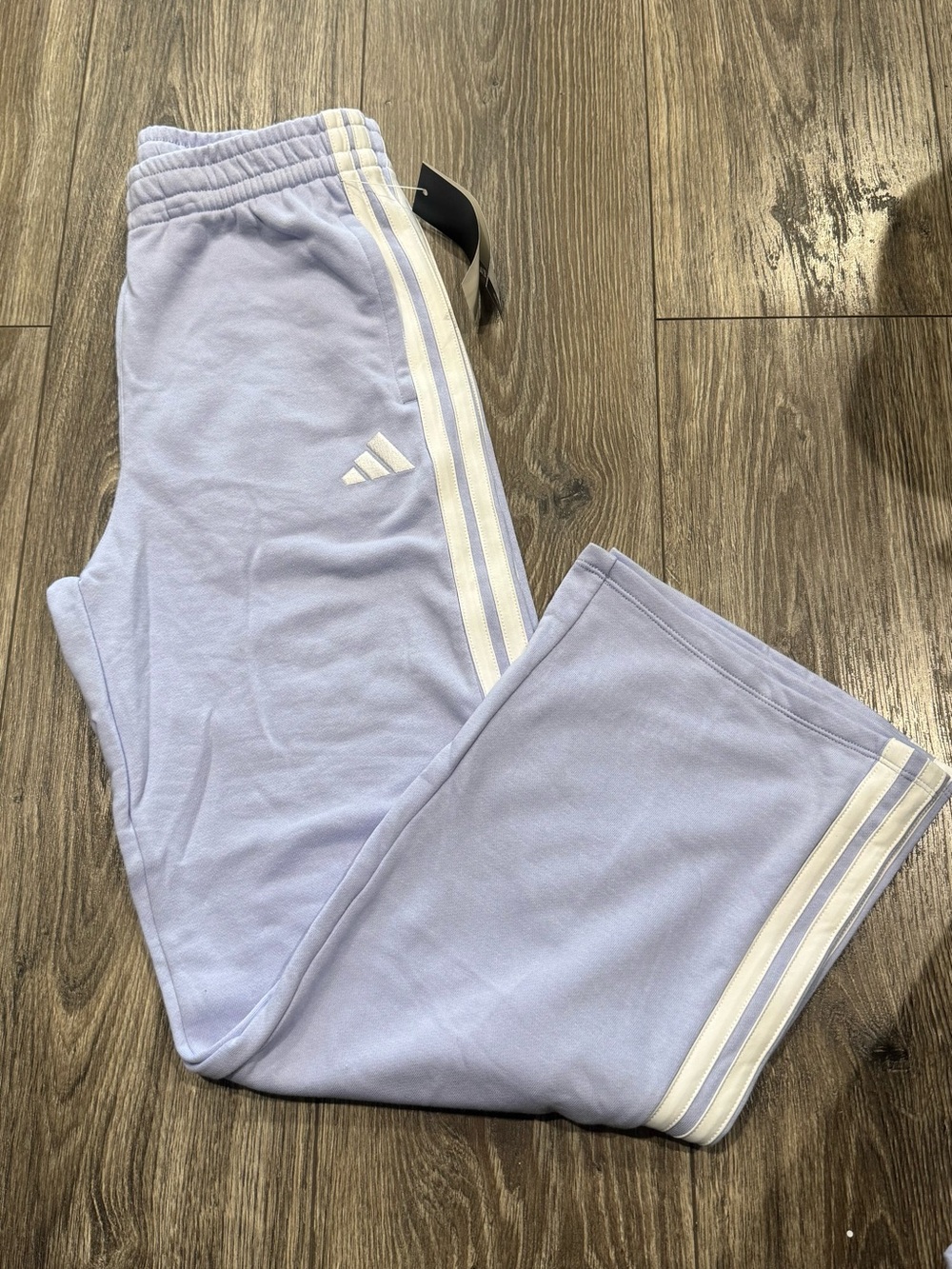 NWT adidas Kids Light Lavender Joggers with White Stripes
